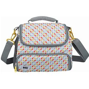 BUILT Geïsoleerde lunchtas met 'The Stylist' Design, polyester, grijs/wit, 18,5 x 27 x 21 cm