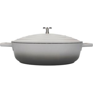 MasterClass Stoofpan met deksel, 4 l/28 cm, licht gegoten aluminium, geschikt voor inductie en oven, schaduwgrijs