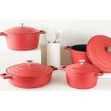 Braadpan, 24cm - 4 L - Rood - Lichtgewicht - Levenslange garantie - Geschikt voor inductie - MasterClass