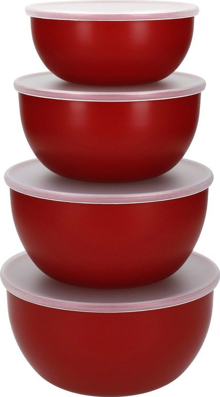 KitchenAid Beslagkom / Mengkom Core Keizerrood - met deksels - 4 Stuks