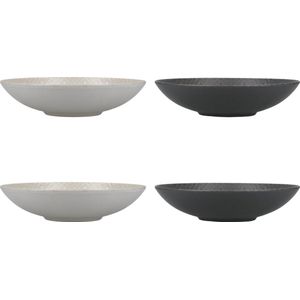 KitchenCraft - Pastakom, Set van 4 Stuks, 22 x 5 cm, Grijs en Zwart Re