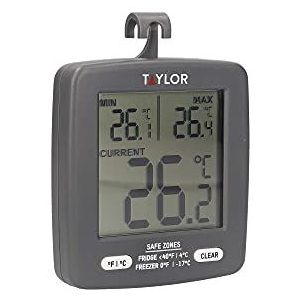 KitchenCraft Taylor Pro Koelkast Thermometer, Vriezer Thermometer, 7,5 x 8 x 3 cm, Plastic - Zwart