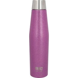 BUILT Apex Thermosfles met luchtdichte sluiting, 100% herbruikbaar, BPA-vrij, drinkfles van roestvrij staal 18/10, 540 ml, violet met glitter