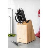 KitchenAid - Klassieke - 6-delige Messenset - Keukenmessen van Japans Staal - Rubberhout Houder