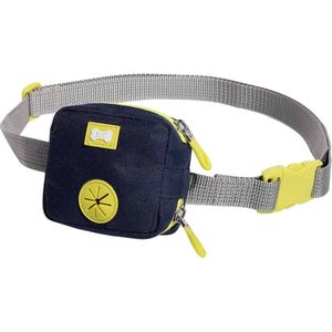 BUILT PET NightSafe reflecterende hondenwandelriemtas, poepzakhouder en traktatieopslag, mini-heupdrager etui met poezakdispenser, draagbare handsfree kruislichaam/heuptas, blauw, klein