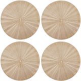 Placemats, Set van 4 Stuks, Rond, Kunstleer, 38 CM, Goud - Mikasa