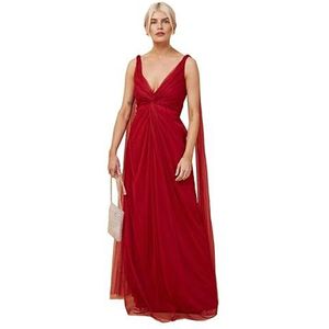 Little Mistress Dames bruidsmeisje Eden geknoopte maxi-jurk, maat 8 UK, rood, Rood, 34