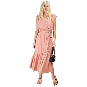 Little Mistress Koraal Wrap Midaxi Jurk, Koraal Rose, 40