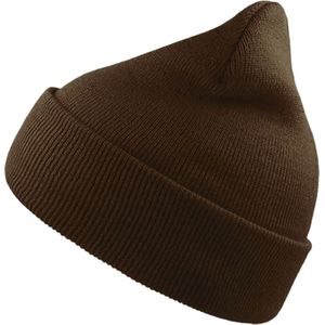 Absolute Apparel - Atlantis Wind Dubbele Laag Beanie met Omslag  (Bruin)