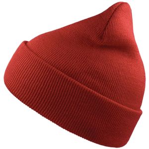 Absolute Apparel - Atlantis Wind Dubbele Laag Beanie met Omslag  (Rood)