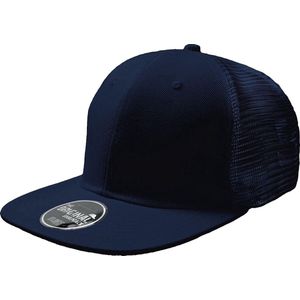 Atlantis Snap Mesh Flat Visor 6 Panel Trucker Cap (Marine)