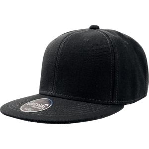 Atlantis Kinderen/Kinderen Flat Visor 6 Panel Snap Back Cap (Zwart)