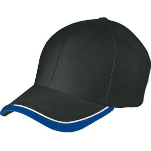 Myrtle Beach Volwassenen Unisex Half-Pipe Sandwich Cap (Zwart/Wit/Loyaal Blauw)