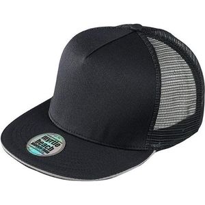 Myrtle Beach Volwassenen Unisex Pro Mesh 5 Panel Cap (Zwart/lichtgrijs)