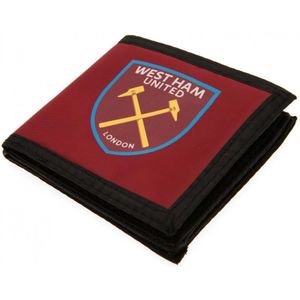 West Ham United FC Canvas portemonnee met aanraaksluiting, Zwart/Rood, 11 x 10cm