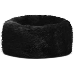 HyFASHION Volwassenen Idaho Fleece gevoerde Faux Fur hoofdband  (Zwart)