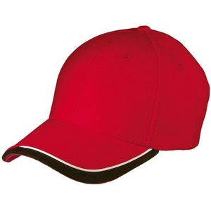 Myrtle Beach Volwassenen Unisex Half-Pipe Sandwich Cap (Rood/Wit/Zwart)
