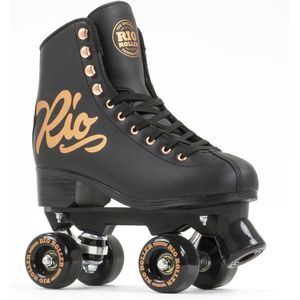 Rio Roller Quad Skates Rolschaatsen voor kinderen, jongeren, uniseks, roze (Rose Black), maat 37
