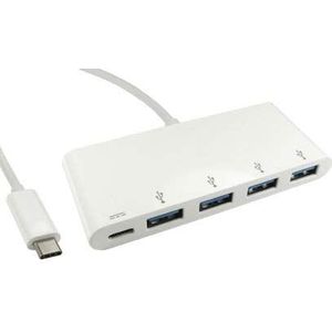 RS PRO USB 3.0 USB-hub, 4 USB-poorten, USB C, USB (USB-C, 4 ports), Docking station + USB-hub