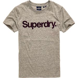 Superdry - Classic Flock T-shirt - Zwart - Katoen 60% Polyester 40% Elastaan
