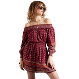 Superdry - Ameera - Playsuit - Rood - Off Shoulder