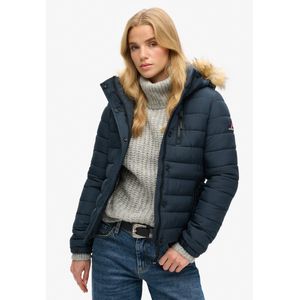 Superdry - Fuji - Damesjack - Imitatiebont - Zwart