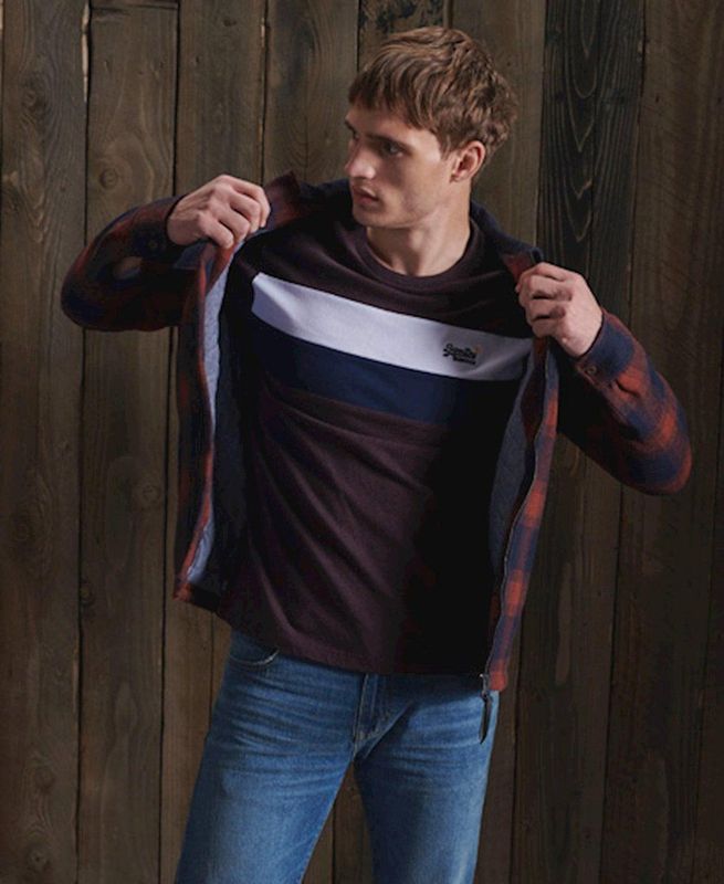 Superdry - Hunting Wool Overshirt - Blauw - Wol