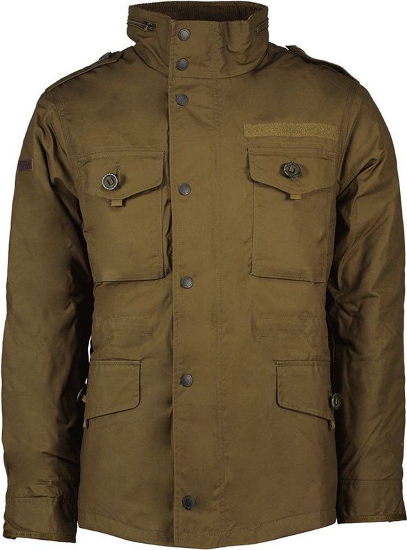 Waxed Field Deck Jacket - Groen - Katoen - Drie Externe Zakken