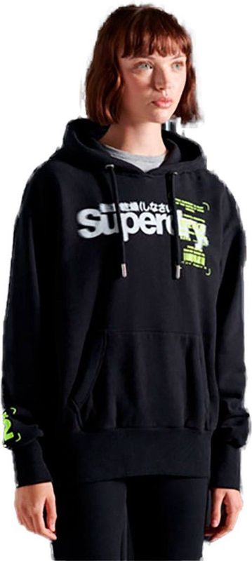 Superdry - Super 5 Deconstruct Hoodie - Zwart - Dames