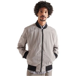 Superdry - Moody Ripstop Bomber Jas - Grijs - Katoen/Polyester