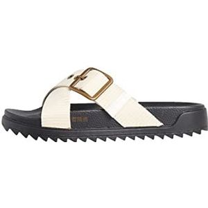 Superdry Satijnen platte slide, Botercrème., 36 EU