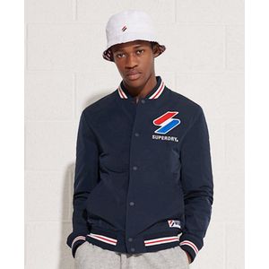 Superdry - Varsity Jacket - Tussenjas - Blauw - 100% Polyester