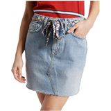 Superdry - Denim Mini Rok - Blauw - Katoen