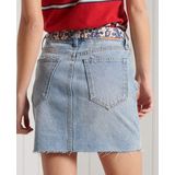 Superdry - Denim Mini Rok - Blauw - Katoen