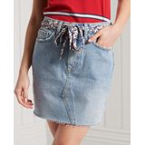 Superdry - Denim Mini Rok - Blauw - Katoen