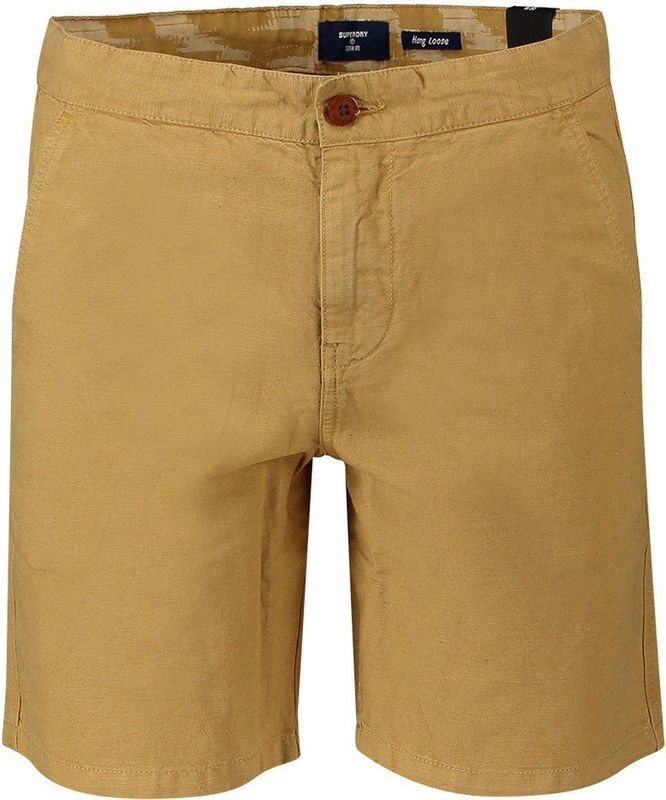 Superdry Linen Cali Beach Korte Broek Bruin 30 Man