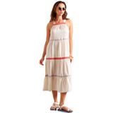 Superdry - Mouwloze Geborduurde Jurk - Maxi - Vierkante Halslijn