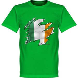 Ierland Ripped Flag T-Shirt - Groen - XS