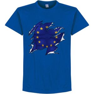 Europa Ripped Flag T-Shirt - Blauw - Kinderen - 152