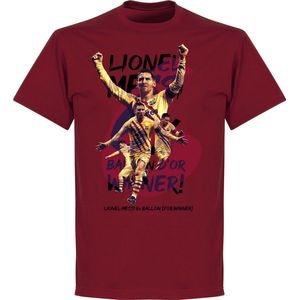 Messi Ballon D'Or 2019 T-Shirt - Bordeaux Rood - M