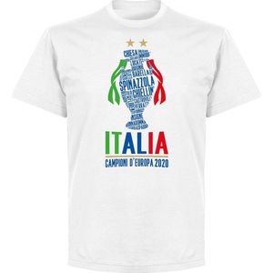 Italië Champions Of Europe 2021 T-Shirt - Wit - M