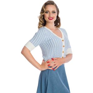 Banned - REGATTA RACE STRIPE KNIT Cardigan - S - Blauw