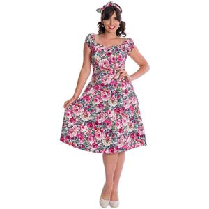Banned - Flower Show Flare jurk - XL - Roze