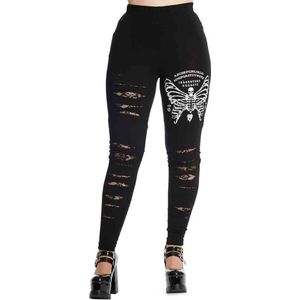 Banned - SKELETON BUTTERFLY Legging - L - Zwart