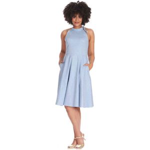 Banned - Hattie Halter Spot Flare jurk - M - Blauw