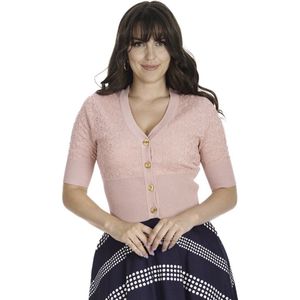 Banned Retro - Cardigan - Roze - Met Hartjespatroon