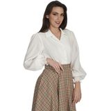 Banned - Bonnie Blouse - Wit - Lange Bisschop Mouwen
