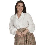 Banned - Bonnie Blouse - Wit - Lange Bisschop Mouwen