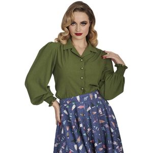 Banned Retro - Blouse - Olijfgroen