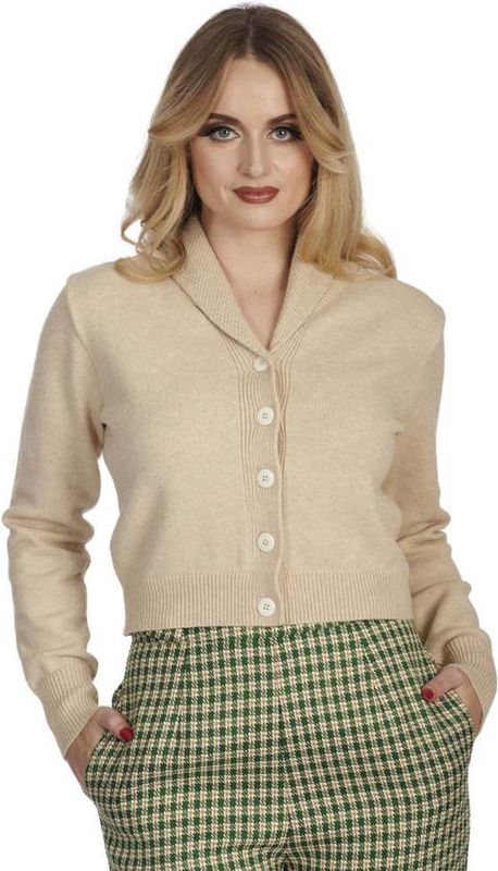 Urban Classics - Cropped Feather Cardigan - Ivoorkleurig